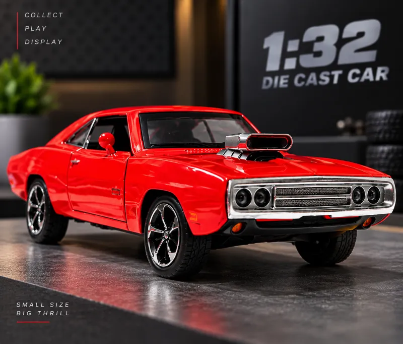 1:32 Red Die Cast Model Car with Glass Display Box