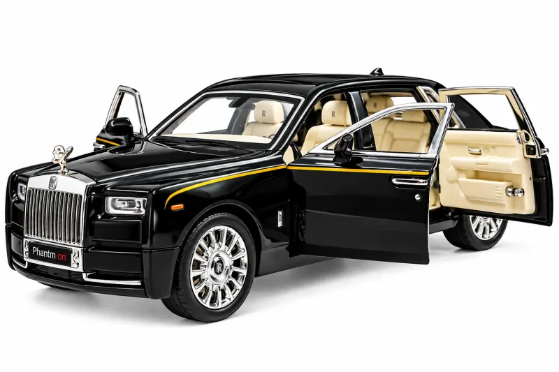 1:32 Black Metal Die-Cast Rolls-Royce Car – Lights & Music