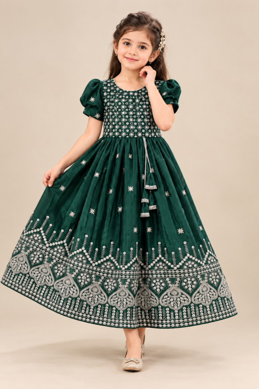 Girls Embroidered Anarkali Frock